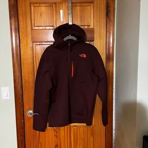 North Face Maroon Zip-Up Hoodie